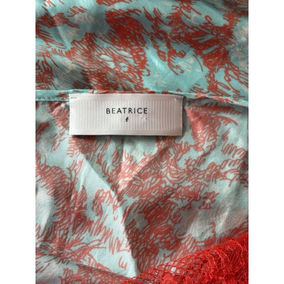 Beatrice B Top Pop Reef Women’s Size 4 Small Teal Orange Lace - Picture 8 of 13